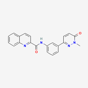 N-(3-(1-methyl-6-oxo-1,6-dihydropyridazin-3-yl)phenyl)quinoline-2-carboxamide