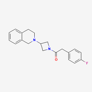 molecular formula C20H21FN2O B2604220 1-(3-(3,4-dihydroisoquinolin-2(1H)-yl)azetidin-1-yl)-2-(4-fluorophenyl)ethanone CAS No. 2034525-84-1