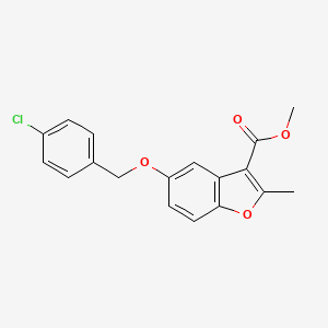 molecular formula C18H15ClO4 B2604223 5-[(4-氯苯基)甲氧基]-2-甲基-1-苯并呋喃-3-羧酸甲酯 CAS No. 300674-29-7