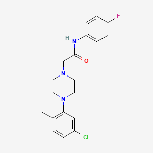 molecular formula C19H21ClFN3O B2604226 2-[4-(5-氯-2-甲苯基)哌嗪-1-基]-N-(4-氟苯基)乙酰胺 CAS No. 701929-53-5