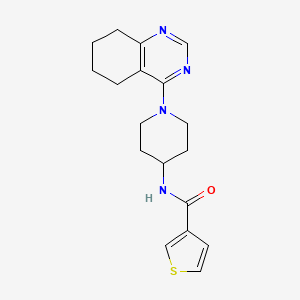 molecular formula C18H22N4OS B2604227 N-(1-(5,6,7,8-四氢喹唑啉-4-基)哌啶-4-基)噻吩-3-甲酰胺 CAS No. 2034595-78-1