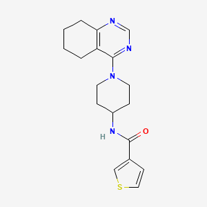 molecular formula C18H22N4OS B2604227 N-[1-(5,6,7,8-tetrahydroquinazolin-4-yl)piperidin-4-yl]thiophene-3-carboxamide CAS No. 2034595-78-1