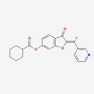 (Z)-3-oxo-2-(pyridin-3-ylmethylene)-2,3-dihydrobenzofuran-6-yl cyclohexanecarboxylate
