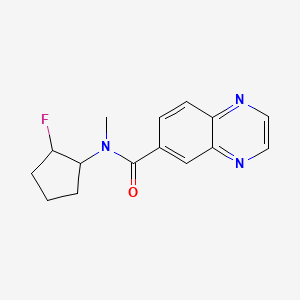 molecular formula C15H16FN3O B2604243 N-(2-fluorocyclopentyl)-N-methylquinoxaline-6-carboxamide CAS No. 2201878-05-7