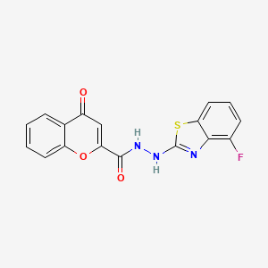 molecular formula C17H10FN3O3S B2604248 N'-(4-fluorobenzo[d]thiazol-2-yl)-4-oxo-4H-chromene-2-carbohydrazide CAS No. 851978-84-2