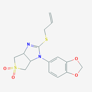 allyl 1-(1,3-benzodioxol-5-yl)-5,5-dioxido-3a,4,6,6a-tetrahydro-1H-thieno[3,4-d]imidazol-2-yl sulfide