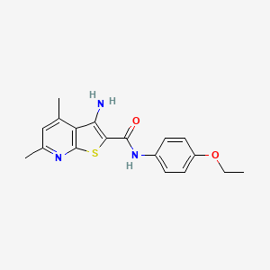 molecular formula C18H19N3O2S B2604250 3-amino-N-(4-ethoxyphenyl)-4,6-dimethylthieno[2,3-b]pyridine-2-carboxamide CAS No. 444286-94-6