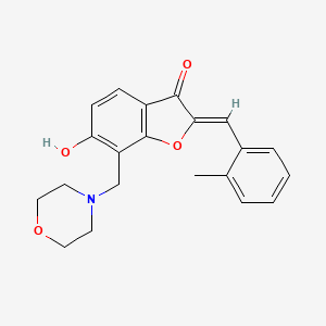 molecular formula C21H21NO4 B2604252 (Z)-6-羟基-2-(2-甲基苄叉基)-7-(吗啉甲基)苯并呋喃-3(2H)-酮 CAS No. 896828-82-3