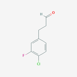 molecular formula C9H8ClFO B2604253 3-(4-Chloro-3-fluoro-phenyl)-propionaldehyde CAS No. 1057671-10-9