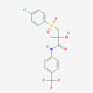 3-[(4-chlorophenyl)sulfonyl]-2-hydroxy-2-methyl-N-[4-(trifluoromethyl)phenyl]propanamide