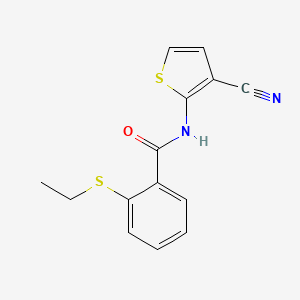 molecular formula C14H12N2OS2 B2604265 N-(3-cyanothiophen-2-yl)-2-ethylsulfanylbenzamide CAS No. 898458-83-8
