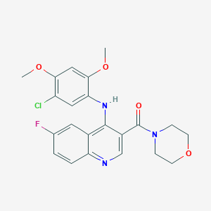 (4-((5-Chloro-2,4-dimethoxyphenyl)amino)-6-fluoroquinolin-3-yl)(morpholino)methanone