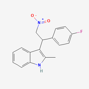 molecular formula C17H15FN2O2 B2604276 3-[1-(4-fluorophenyl)-2-nitroethyl]-2-methyl-1H-indole CAS No. 301313-22-4