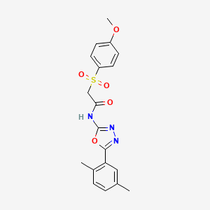 N-(5-(2,5-dimethylphenyl)-1,3,4-oxadiazol-2-yl)-2-((4-methoxyphenyl)sulfonyl)acetamide