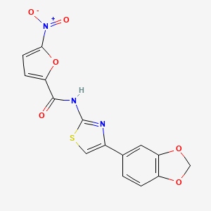molecular formula C15H9N3O6S B2604280 N-(4-(benzo[d][1,3]dioxol-5-yl)thiazol-2-yl)-5-nitrofuran-2-carboxamide CAS No. 477547-63-0