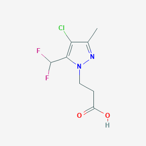 3-[4-Chloro-5-(difluoromethyl)-3-methylpyrazol-1-yl]propanoic acid