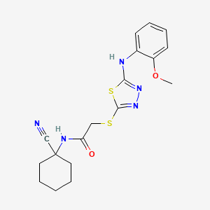 N-(1-cyanocyclohexyl)-2-[[5-(2-methoxyanilino)-1,3,4-thiadiazol-2-yl]sulfanyl]acetamide
