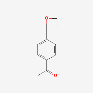 molecular formula C12H14O2 B2604290 1-[4-(2-Methyloxetan-2-yl)phenyl]ethanone CAS No. 2386916-52-3