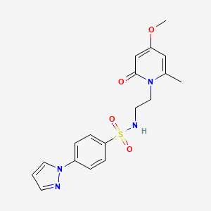 N-(2-(4-methoxy-6-methyl-2-oxopyridin-1(2H)-yl)ethyl)-4-(1H-pyrazol-1-yl)benzenesulfonamide