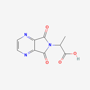 molecular formula C9H7N3O4 B2604297 2-{5,7-dioxo-5H,6H,7H-pyrrolo[3,4-b]pyrazin-6-yl}propanoic acid CAS No. 126452-62-8