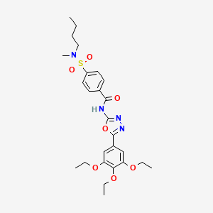 molecular formula C26H34N4O7S B2604298 4-[butyl(methyl)sulfamoyl]-N-[5-(3,4,5-triethoxyphenyl)-1,3,4-oxadiazol-2-yl]benzamide CAS No. 533871-60-2