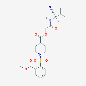 molecular formula C22H29N3O7S B2604303 [2-[(2-Cyano-3-methylbutan-2-yl)amino]-2-oxoethyl] 1-(2-methoxycarbonylphenyl)sulfonylpiperidine-4-carboxylate CAS No. 878220-63-4