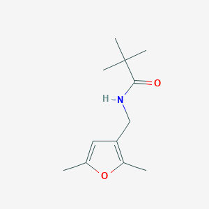 molecular formula C12H19NO2 B2604305 N-((2,5-dimethylfuran-3-yl)methyl)pivalamide CAS No. 1351587-66-0