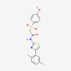 molecular formula C20H20N2O4S2 B2604309 N-(4-(2,5-dimethylphenyl)thiazol-2-yl)-2-((4-methoxyphenyl)sulfonyl)acetamide CAS No. 941907-85-3
