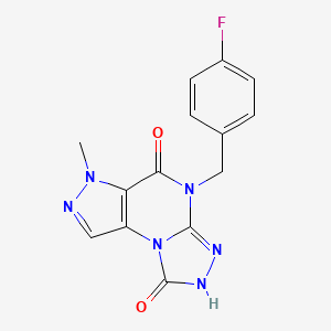 molecular formula C14H11FN6O2 B2604320 4-(4-fluorobenzyl)-6-methyl-2,4-dihydro-1H-pyrazolo[3,4-e][1,2,4]triazolo[4,3-a]pyrimidine-1,5(6H)-dione CAS No. 1325305-17-6