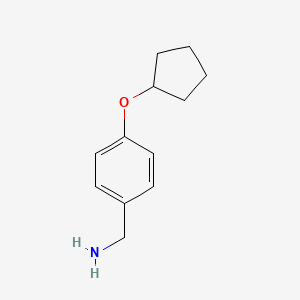 molecular formula C12H17NO B2604323 4-(环戊氧基)苄胺 CAS No. 864266-60-4