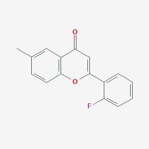 molecular formula C16H11FO2 B2604333 2-(2-氟苯基)-6-甲基-4H-色烯-4-酮 CAS No. 637747-66-1