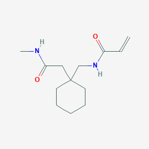 molecular formula C13H22N2O2 B2604334 N-[[1-[2-(Methylamino)-2-oxoethyl]cyclohexyl]methyl]prop-2-enamide CAS No. 2361657-72-7
