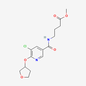 molecular formula C15H19ClN2O5 B2604335 Methyl 4-(5-chloro-6-((tetrahydrofuran-3-yl)oxy)nicotinamido)butanoate CAS No. 1903629-75-3