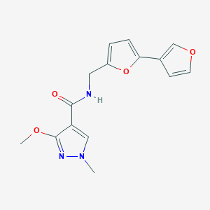 molecular formula C15H15N3O4 B2604338 N-([2,3'-bifuran]-5-ylmethyl)-3-methoxy-1-methyl-1H-pyrazole-4-carboxamide CAS No. 2034341-42-7