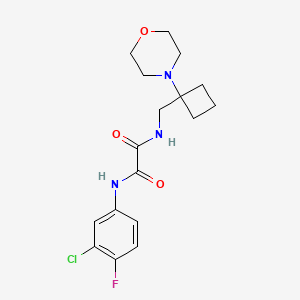 molecular formula C17H21ClFN3O3 B2604339 N'-(3-Chloro-4-fluorophenyl)-N-[(1-morpholin-4-ylcyclobutyl)methyl]oxamide CAS No. 2380185-97-5
