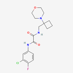 molecular formula C17H21ClFN3O3 B2604339 N'-(3-chloro-4-fluorophenyl)-N-{[1-(morpholin-4-yl)cyclobutyl]methyl}ethanediamide CAS No. 2380185-97-5