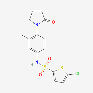 molecular formula C15H15ClN2O3S2 B2604346 5-chloro-N-(3-methyl-4-(2-oxopyrrolidin-1-yl)phenyl)thiophene-2-sulfonamide CAS No. 941958-41-4