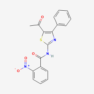 molecular formula C18H13N3O4S B2604354 N-(5-acetyl-4-phenyl-1,3-thiazol-2-yl)-2-nitrobenzamide CAS No. 328539-69-1