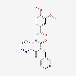 molecular formula C23H20N4O5 B2604368 1-(2-(3,4-dimethoxyphenyl)-2-oxoethyl)-3-(pyridin-3-ylmethyl)pyrido[3,2-d]pyrimidine-2,4(1H,3H)-dione CAS No. 941901-73-1