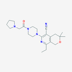 8-ethyl-3,3-dimethyl-6-[4-(1-pyrrolidinylacetyl)-1-piperazinyl]-3,4-dihydro-1H-pyrano[3,4-c]pyridine-5-carbonitrile