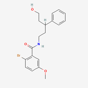 molecular formula C19H22BrNO3 B2604371 2-bromo-N-(5-hydroxy-3-phenylpentyl)-5-methoxybenzamide CAS No. 1798621-79-0