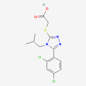 molecular formula C14H15Cl2N3O2S B2604373 2-{[5-(2,4-dichlorophenyl)-4-(2-methylpropyl)-4H-1,2,4-triazol-3-yl]sulfanyl}acetic acid CAS No. 743452-32-6