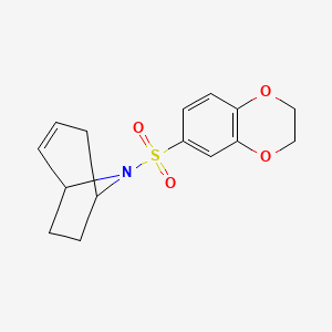 molecular formula C15H17NO4S B2604374 (1R,5S)-8-((2,3-dihydrobenzo[b][1,4]dioxin-6-yl)sulfonyl)-8-azabicyclo[3.2.1]oct-2-ene CAS No. 1705497-67-1