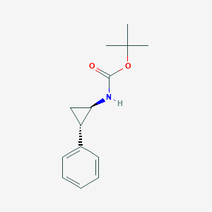 molecular formula C14H19NO2 B2604378 tert-Butyl ((1R,2S)-2-phenylcyclopropyl)carbamate CAS No. 185256-47-7; 92644-77-4