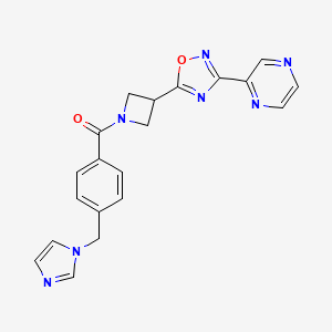molecular formula C20H17N7O2 B2604380 (4-((1H-咪唑-1-基)甲基)苯基)(3-(3-(吡嗪-2-基)-1,2,4-恶二唑-5-基)氮杂环丁-1-基)甲苯酮 CAS No. 1323707-22-7