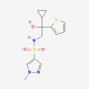 molecular formula C13H17N3O3S2 B2604383 N-(2-cyclopropyl-2-hydroxy-2-(thiophen-2-yl)ethyl)-1-methyl-1H-pyrazole-4-sulfonamide CAS No. 1790198-24-1