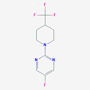molecular formula C10H11F4N3 B2604384 5-Fluoro-2-[4-(trifluoromethyl)piperidin-1-yl]pyrimidine CAS No. 2415601-78-2