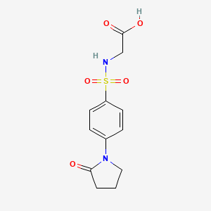 molecular formula C12H14N2O5S B2604388 2-[4-(2-Oxopyrrolidin-1-yl)benzenesulfonamido]acetic acid CAS No. 871478-71-6