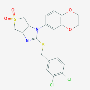 3,4-dichlorobenzyl 1-(2,3-dihydro-1,4-benzodioxin-6-yl)-5,5-dioxido-3a,4,6,6a-tetrahydro-1H-thieno[3,4-d]imidazol-2-yl sulfide