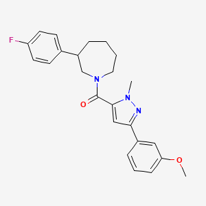 molecular formula C24H26FN3O2 B2604393 (3-(4-fluorophenyl)azepan-1-yl)(3-(3-methoxyphenyl)-1-methyl-1H-pyrazol-5-yl)methanone CAS No. 1797093-18-5